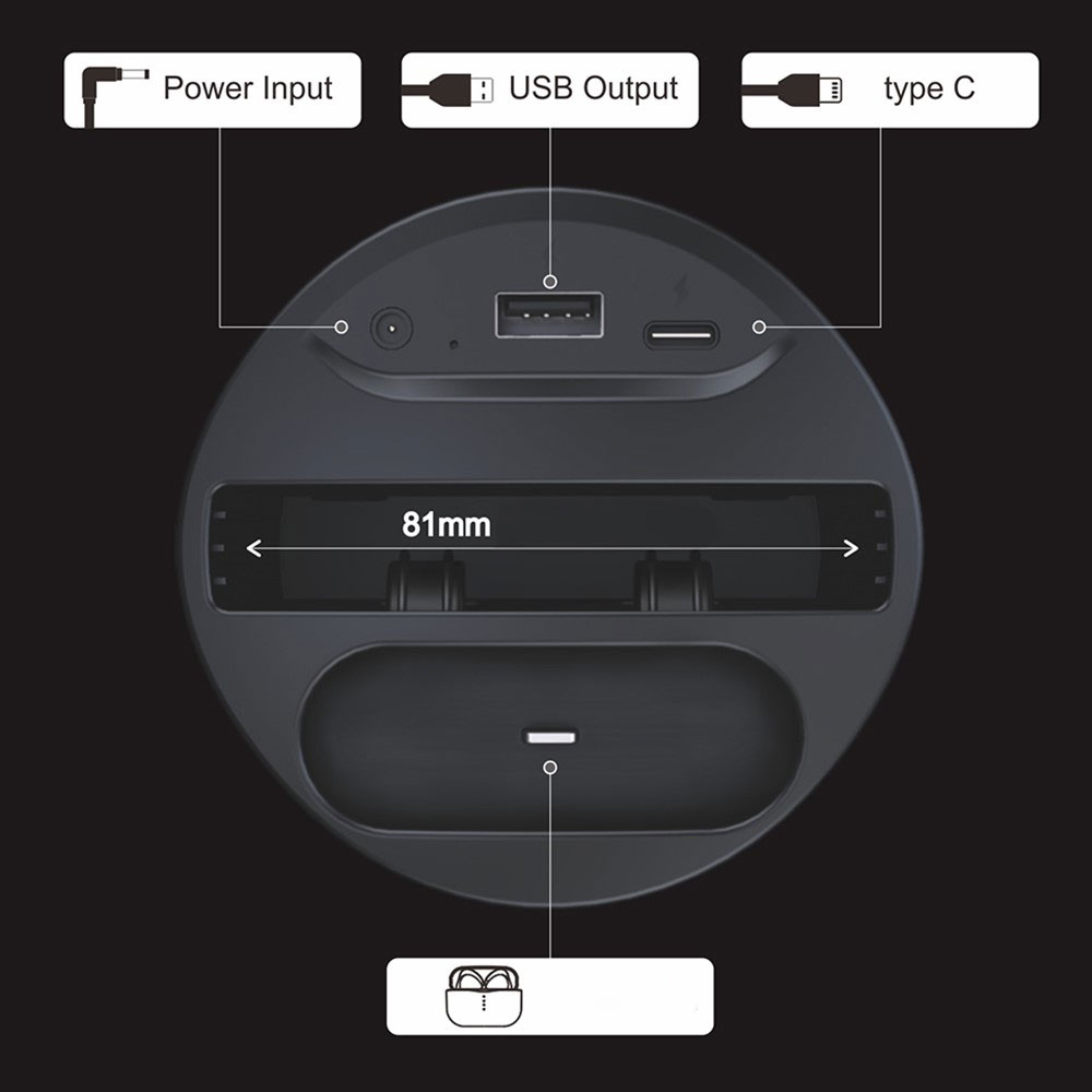 (15W) 4in1 Auto Becherhalter Ladegerät Cup Holder Qi Wireless Charger - Schwarz