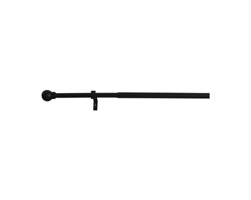 Uitschuifbare gordijnroedeset, bolvormig, zwart, 120-210 cm, Ø 16/19 mm