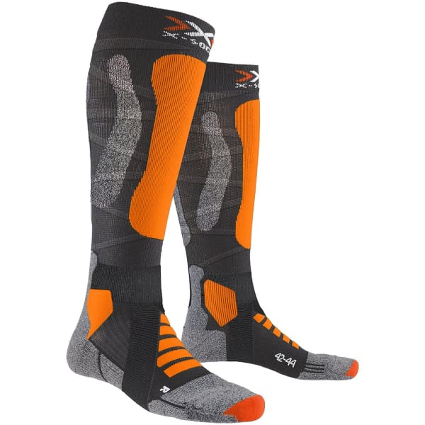 Chaussette ski de randonnée X-SOCKS SKI TOURING V4.0 ANTHRACITE MELANGE/ORANGE FLUO