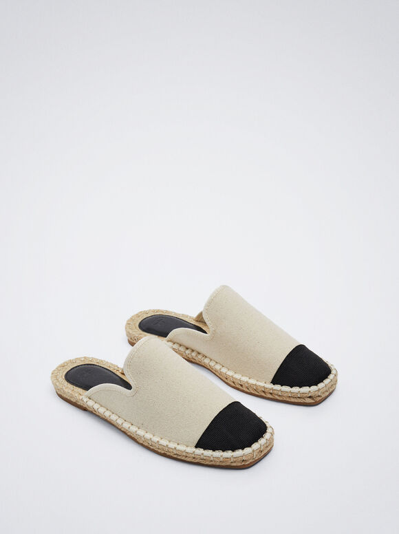Mules de juta bicolor - Branco
