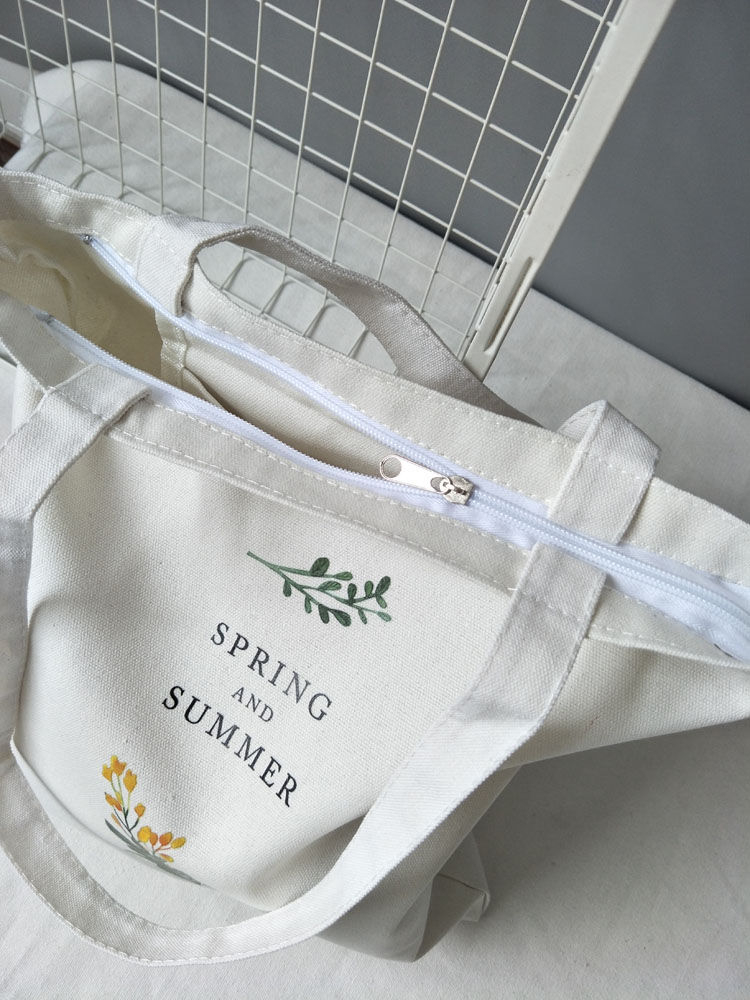 Basaran - Canvas tas met bloemenprint