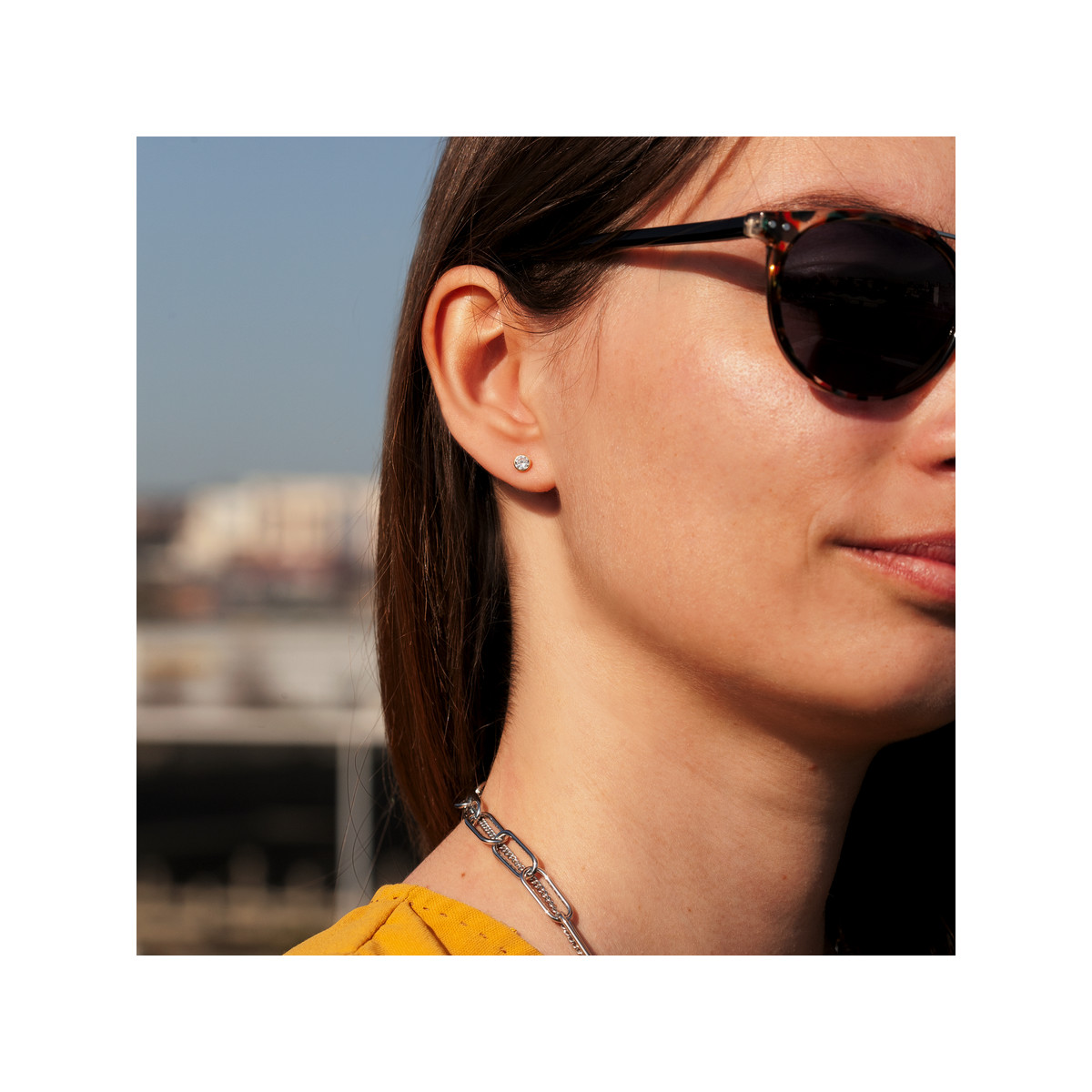 Boucles d'oreilles or 375 jaune zirconias
