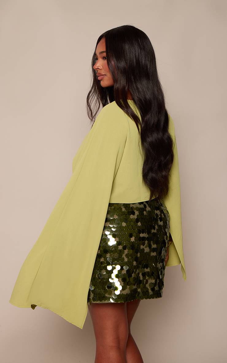 Vert Jupe Mini À Sequins Grande Taille