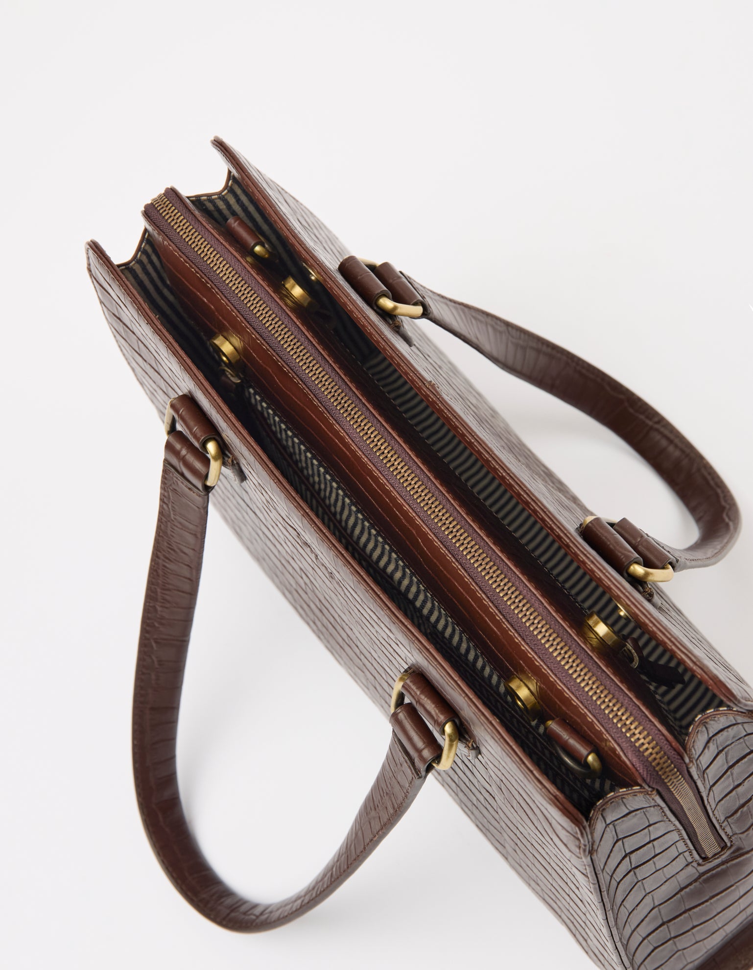 Blair - Chocolate Croco Print Leather