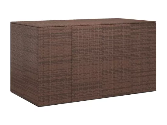Prolenta Premium - Boîte à coussins de jardin Résine tressée 194x100x103 cm Marron