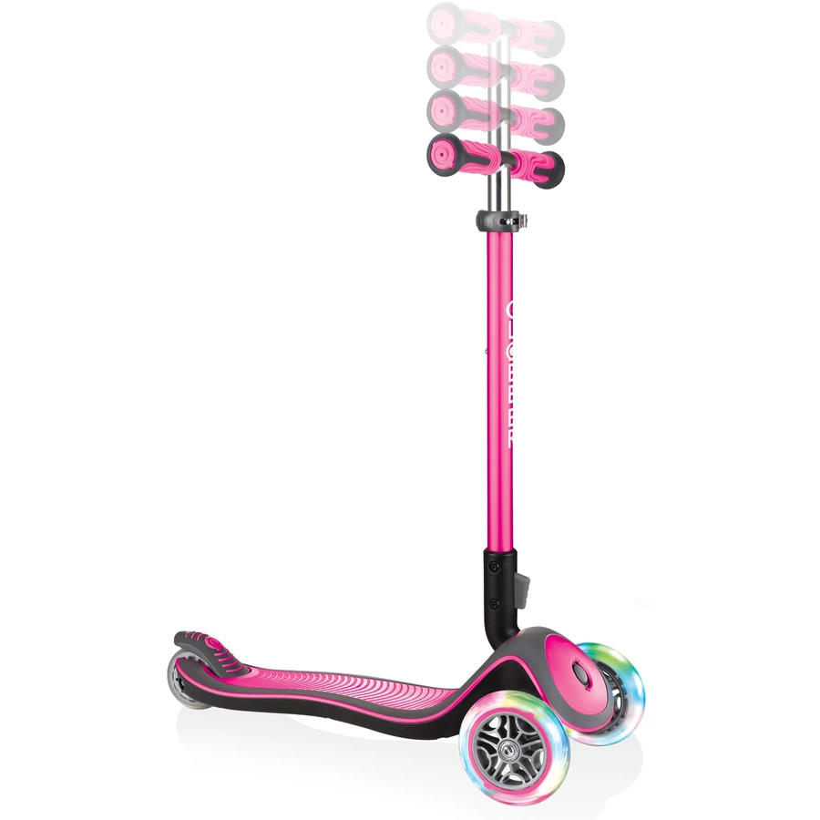 GLOBBER Scooter ELITE DELUXE LIGHTS mit Leuchtrollen, pink