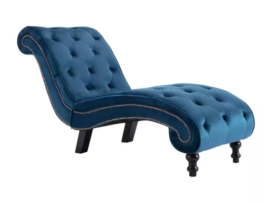 Prolenta Premium - Chaise longue Bleu Velours