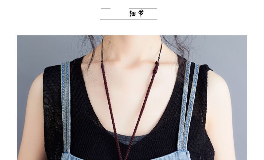 Lewwe - Spaghettibandjes denim crop jumpsuit