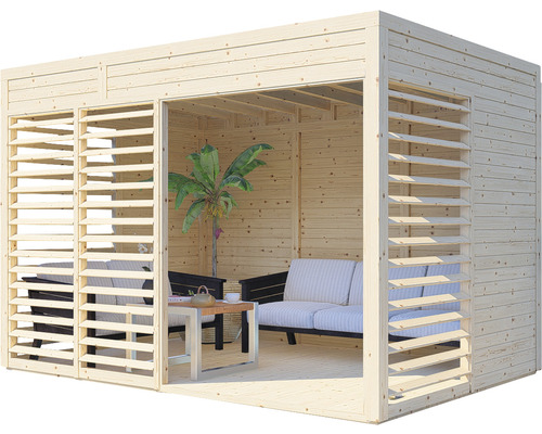 Bertilo Unico 2 paviljoen inclusief vloer, 337 x 234 cm, naturel