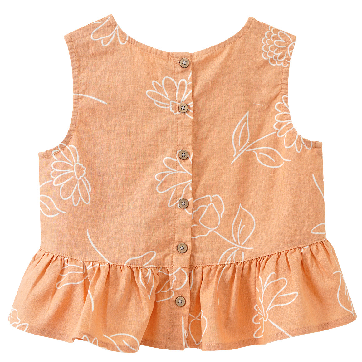 Topolino Pure Collection Mädchen Leinen-Top mit Blumen allover orange