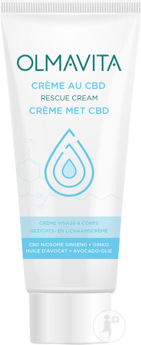 Olmavita Rescue Crème Au CBD Pour Visage Et Corps Tube 100ml
