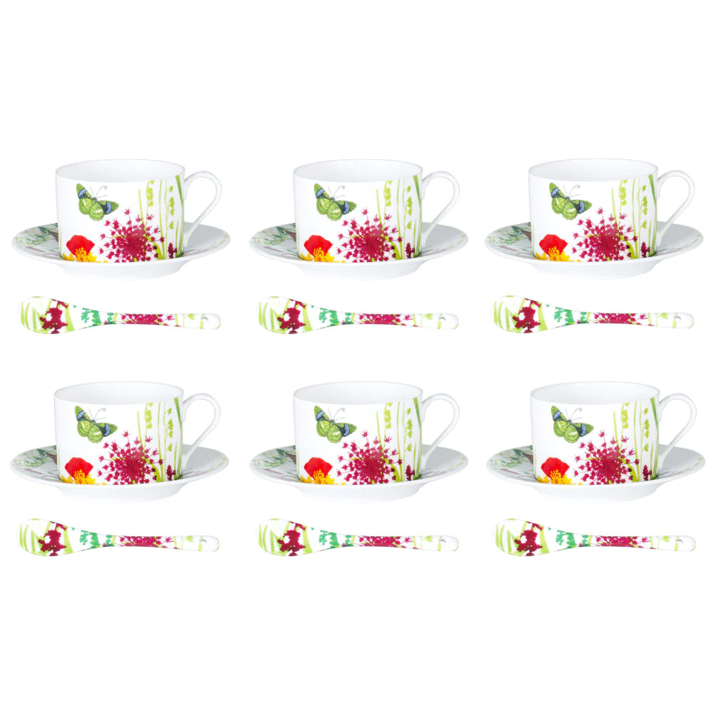 Coffret de 6 tasses, sous-tasses et cuillières Tutti Fiori 18 cl Table