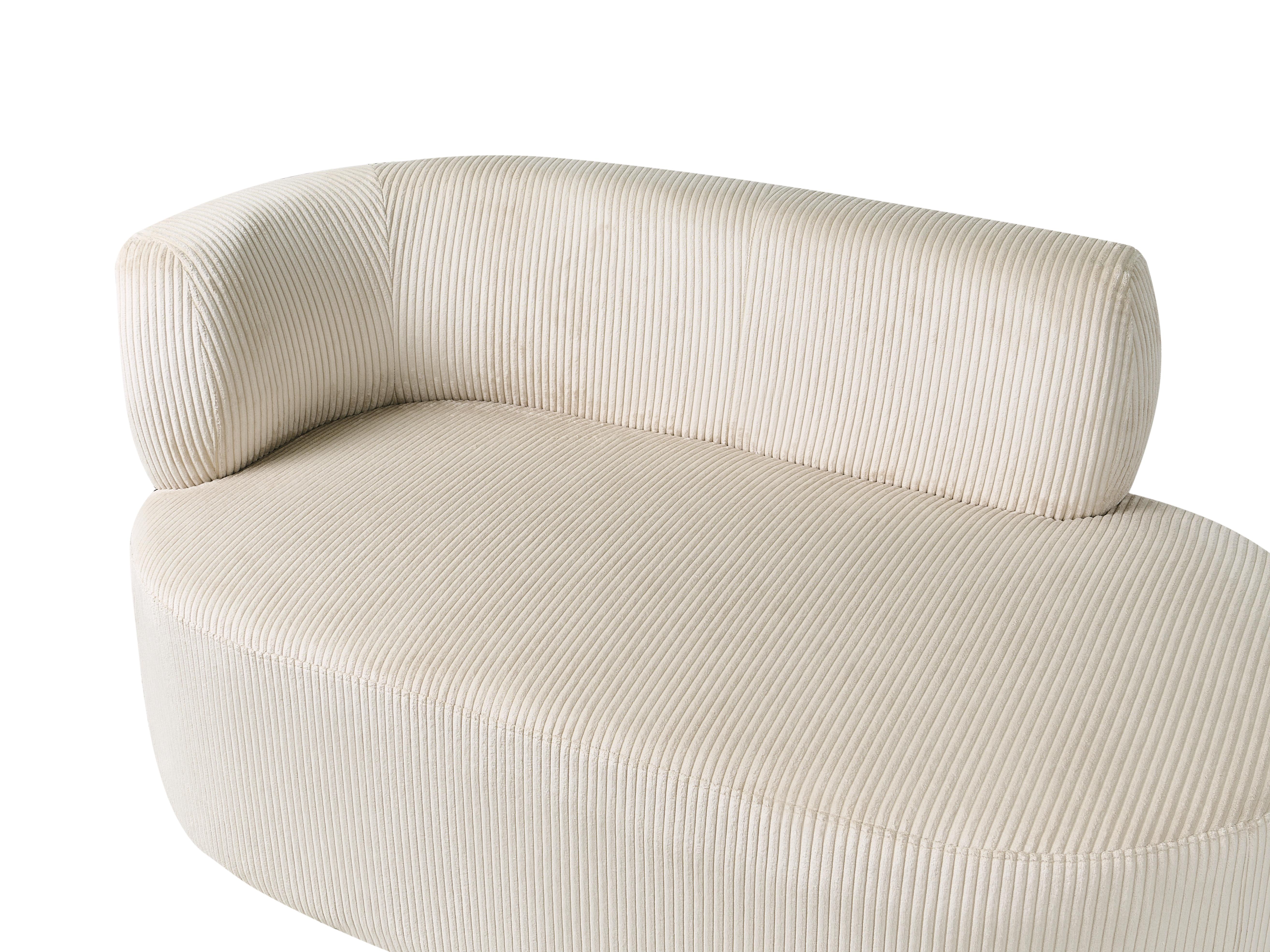 Linkszijdige chaise longue VANVEY Corduroy Lichtbeige