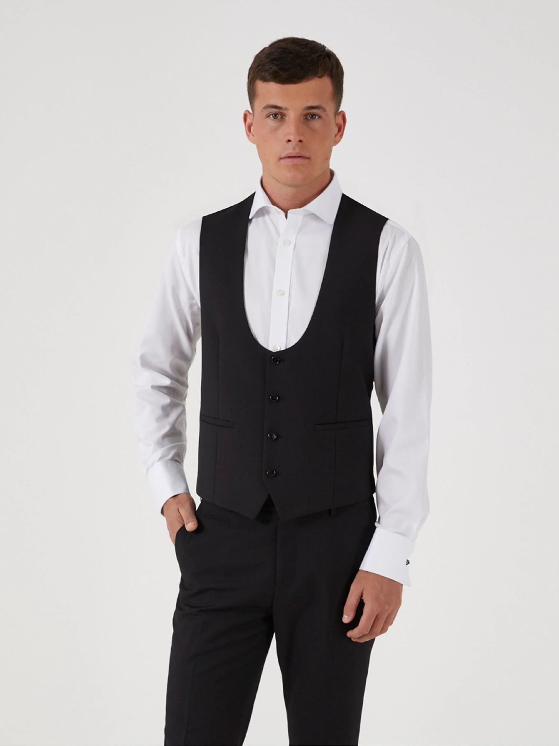 Zwart - Skopes Milan Scoop Slim fit gilet