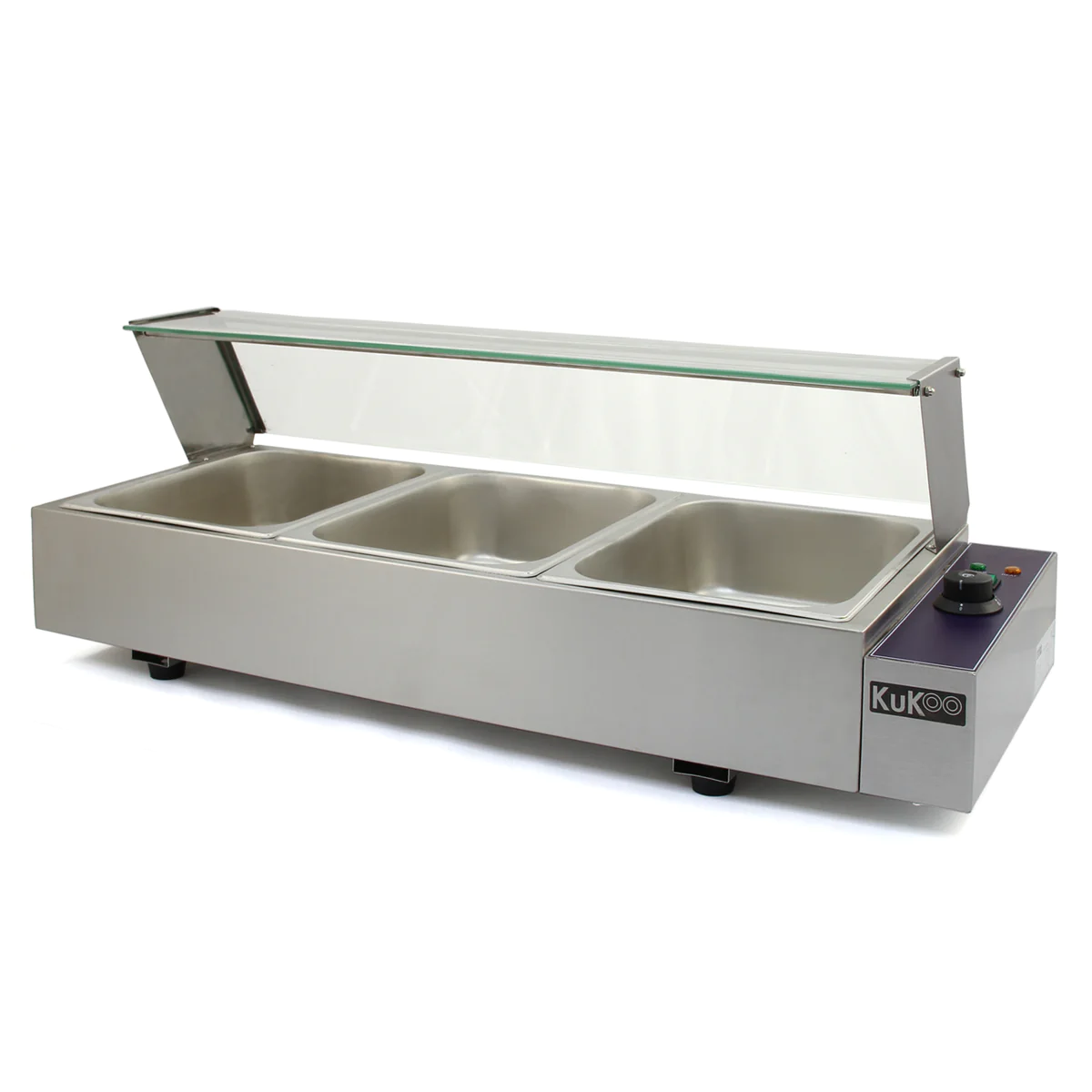 KuKoo Vitrine Bain Marie Professionnel à 3 Bacs Kukoo