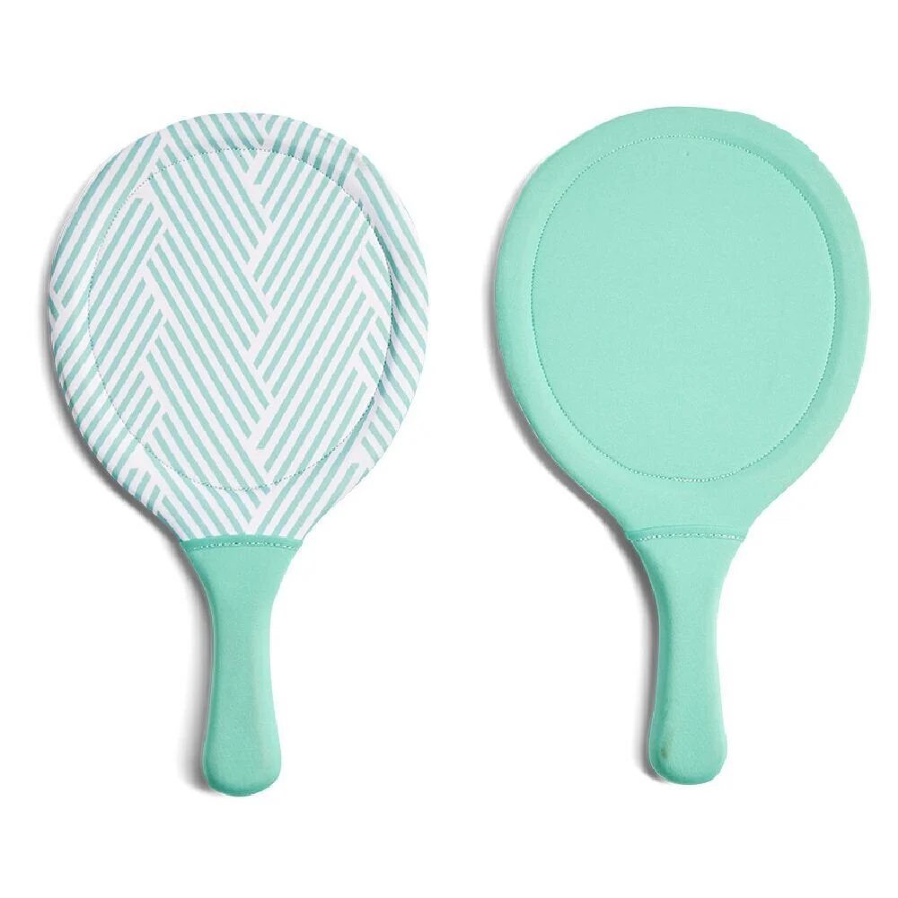 Lot de 2 raquettes de plage + 1 balle adulte 7465C plastique vert