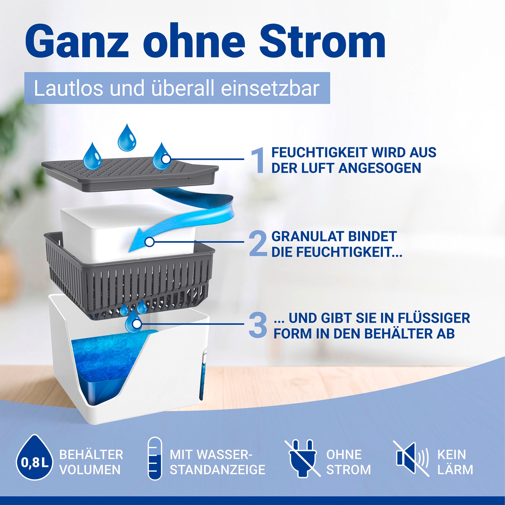 WENKO Luftentfeuchter »Cube« für 40 m³ Räume 2 x 500 g