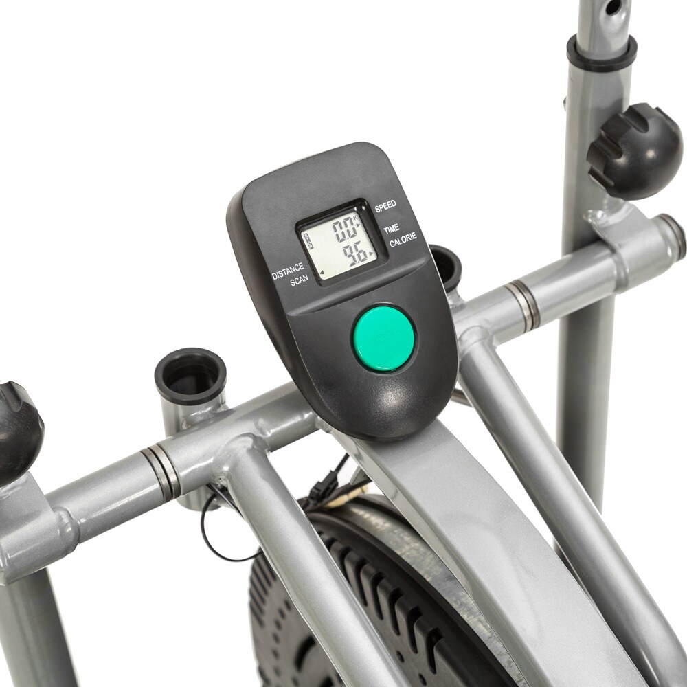 tectake® Crosstrainer, 2 in 1, stufenlos einstellbar, gepolsterte und höhenverstellbare Griffe, rollbar, inklusive Trainingscomputer
