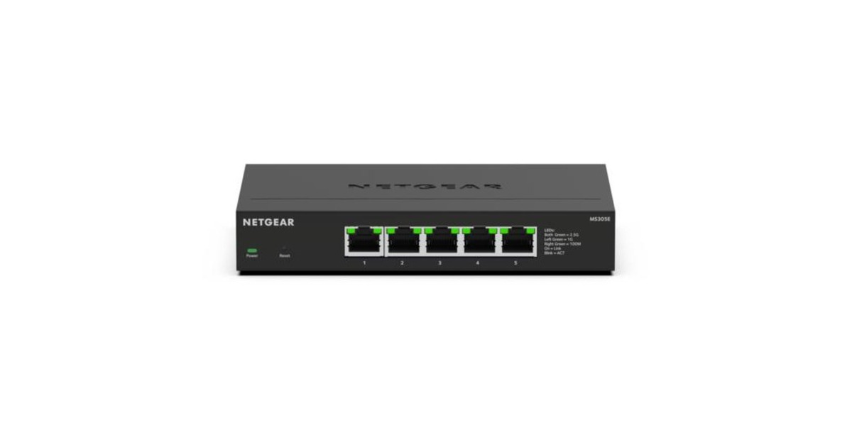 Netgear5-port 2.5G Multi-Gigbit  Ethernet Plus Switch (MS305E)  (Zwart, Unmanaged)