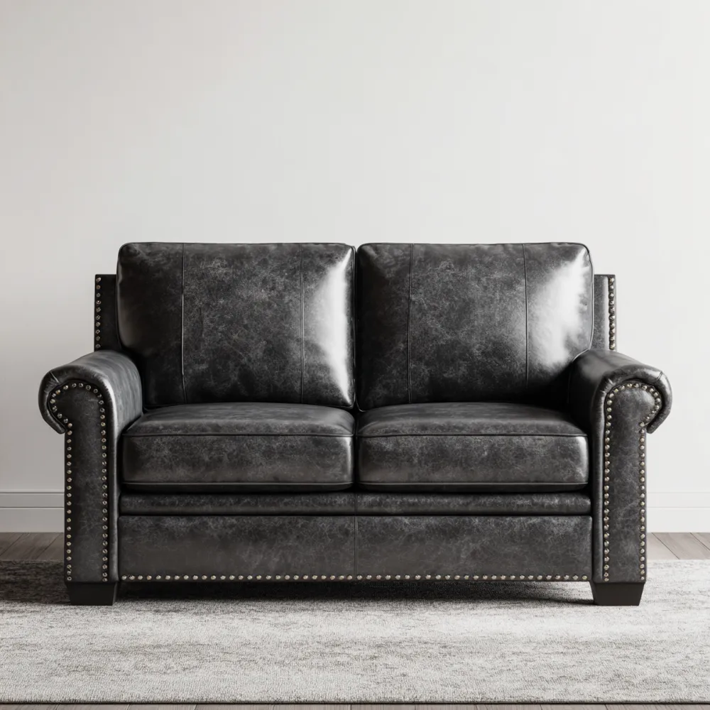 2-Sitzer-Sofa Kunstleder 150x85x90 cm - Schwarz - Klassisches Design