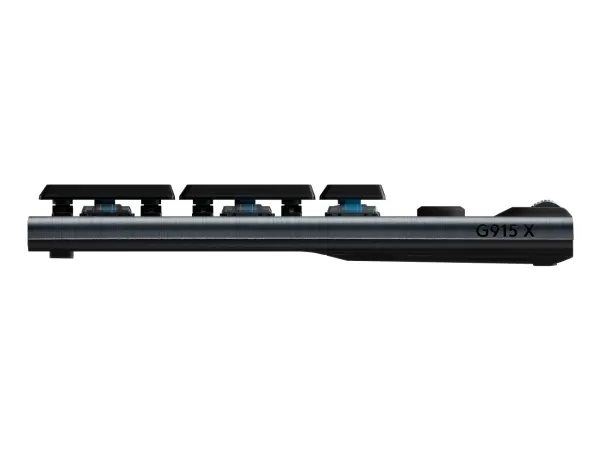 Logitech G G915 X - Tastatur - gaming, LIGHTSPEED - full size - bagbelyst - trådløs - Bluetooth, 2.4 GHz, USB-C - sort
