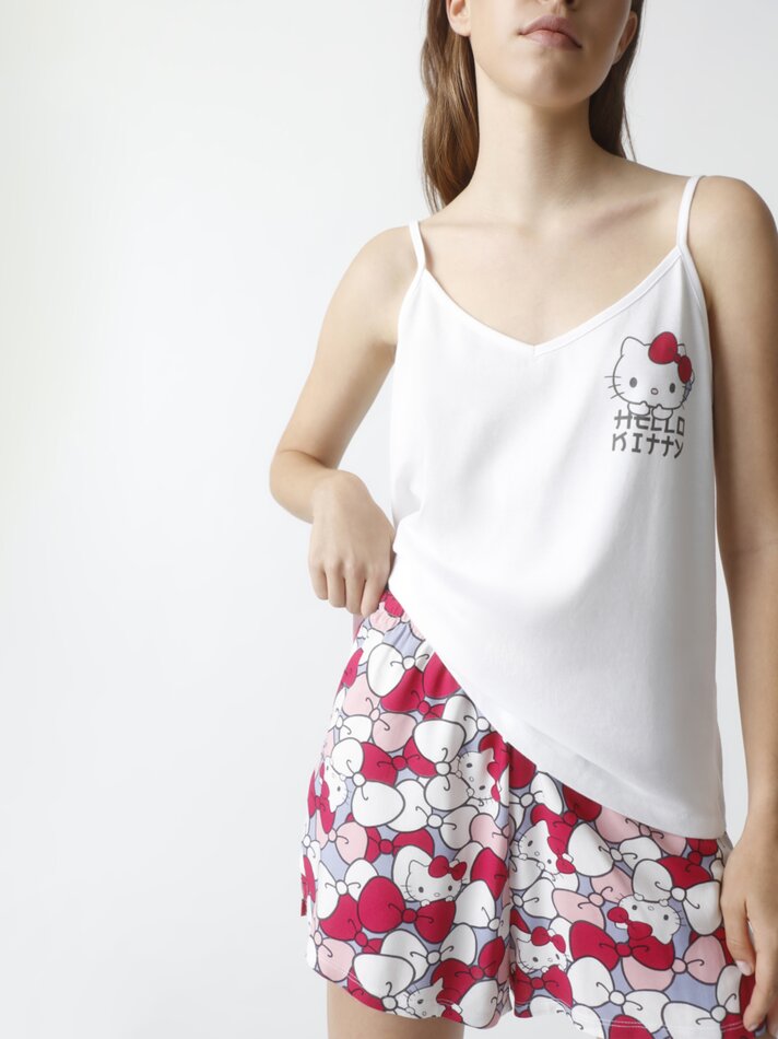 Conjunto de pijama Hello Kitty ©Sanrio - Rosa/Branco
