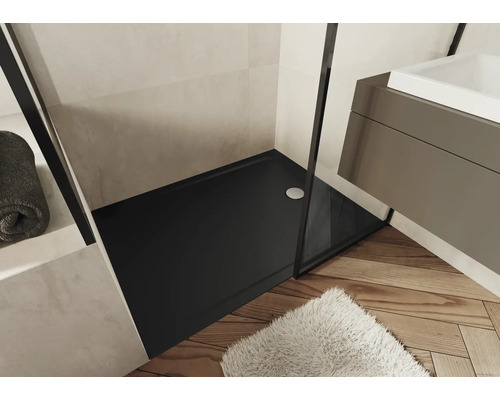KALDEWEI CAYONOPLAN Secure Plus 2266-1 douchebak, 140 x 80 x 2,5 cm, matzwart, antislipcoating, 362600012676