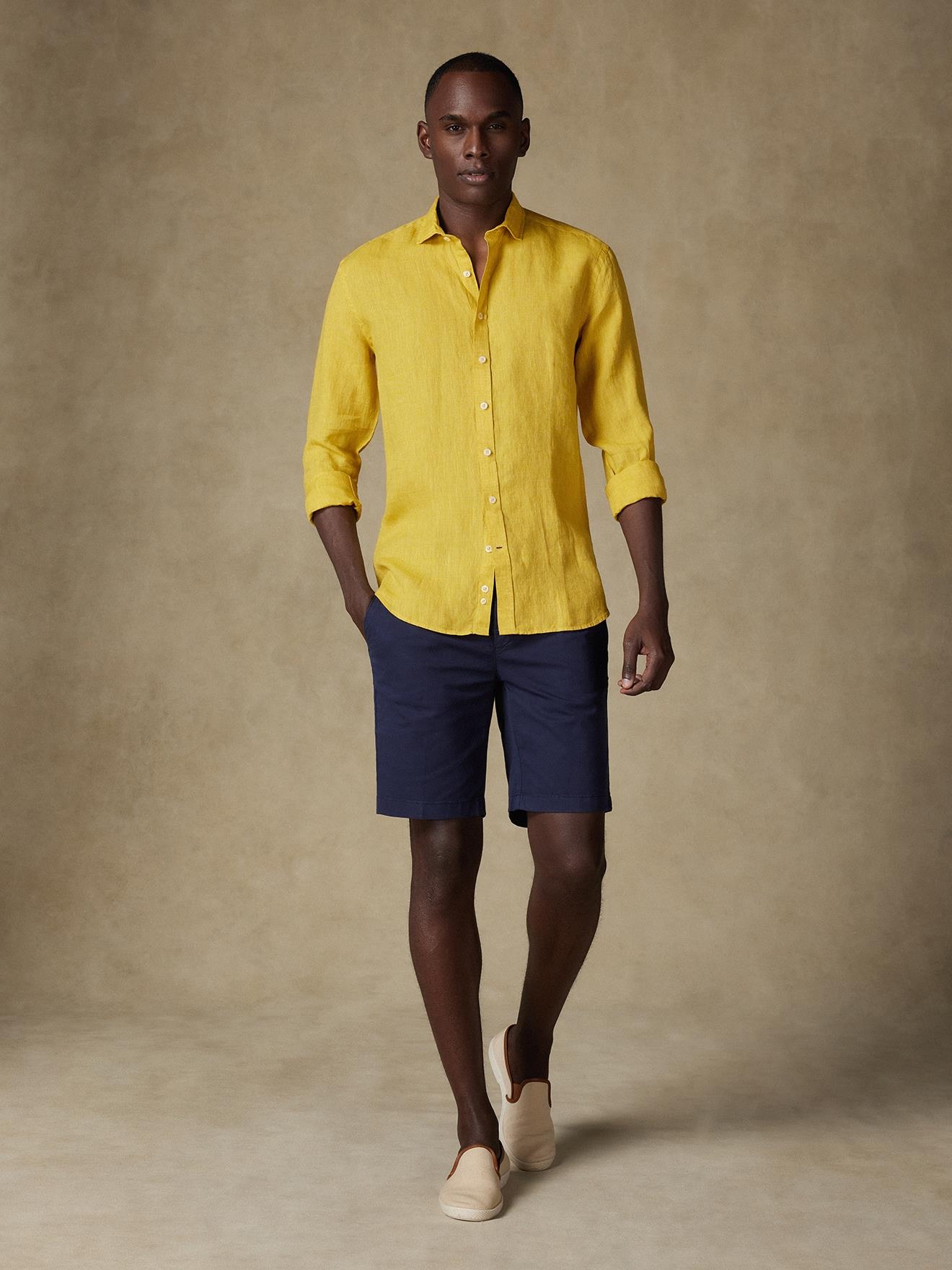 Chemise Olaf en lin jaune