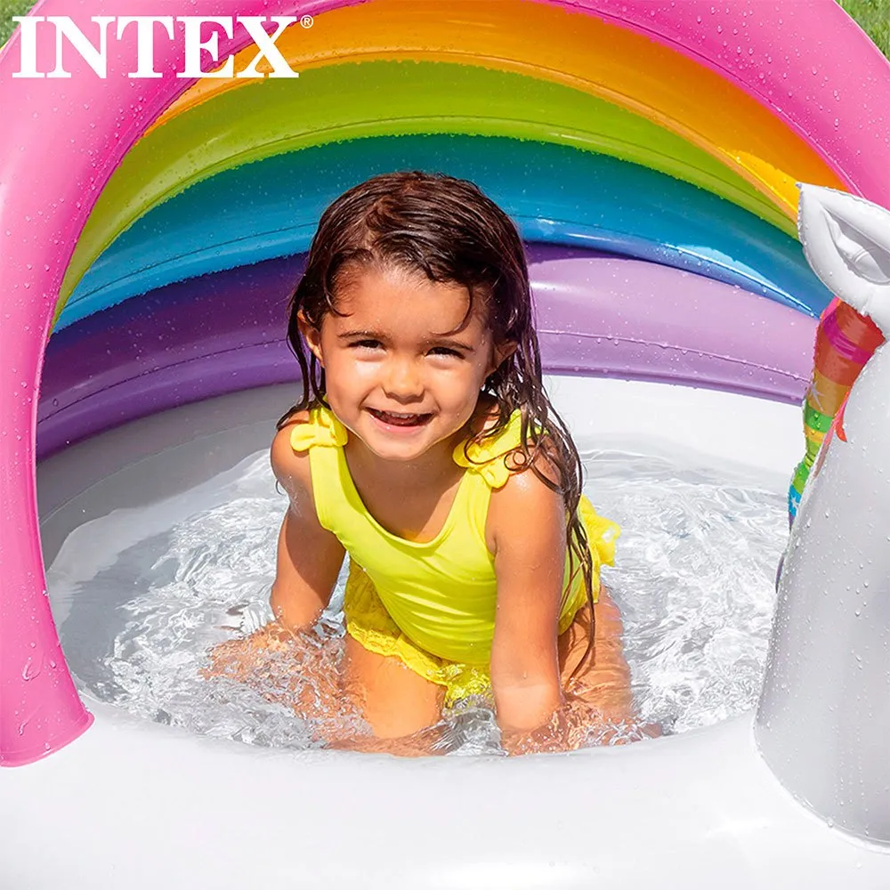 Intex Einhornpool mit Regenbogenmarkise 127x102x69 cm