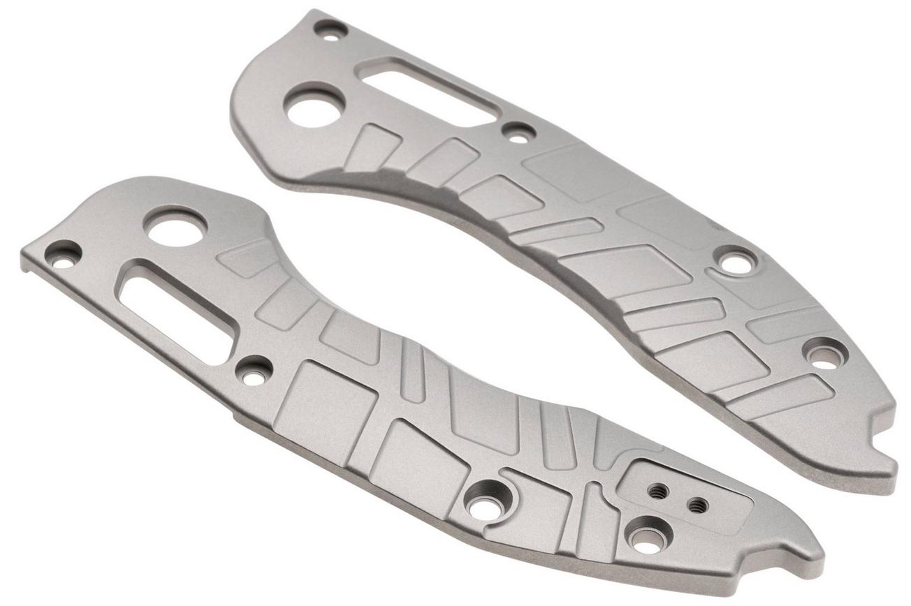 Lex Custom Microtech Stitch Scales V2 MS2GBB, Glass Bead Blasted Titanium, handgreepschalen