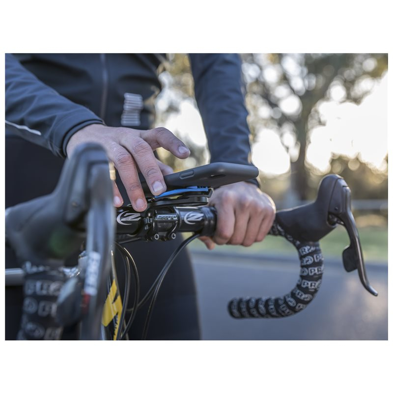 Out Front Mount Pro Universal Fahrrad Velo Lenkstangen Halterung mit Sicherungsverschluss (QLM-OFM-PRO) - Schwarz / Blau