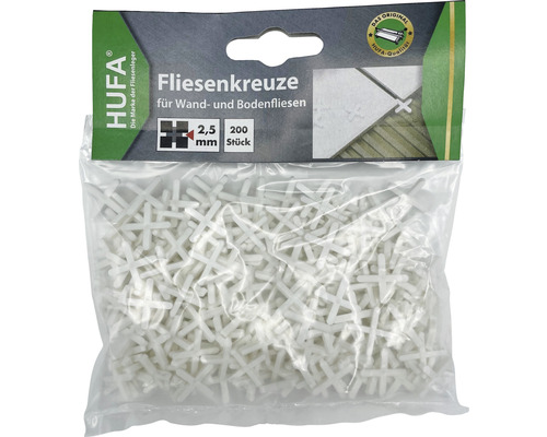 Hufa witte tegelafstandhouders, 2,5 mm, verpakking van 200