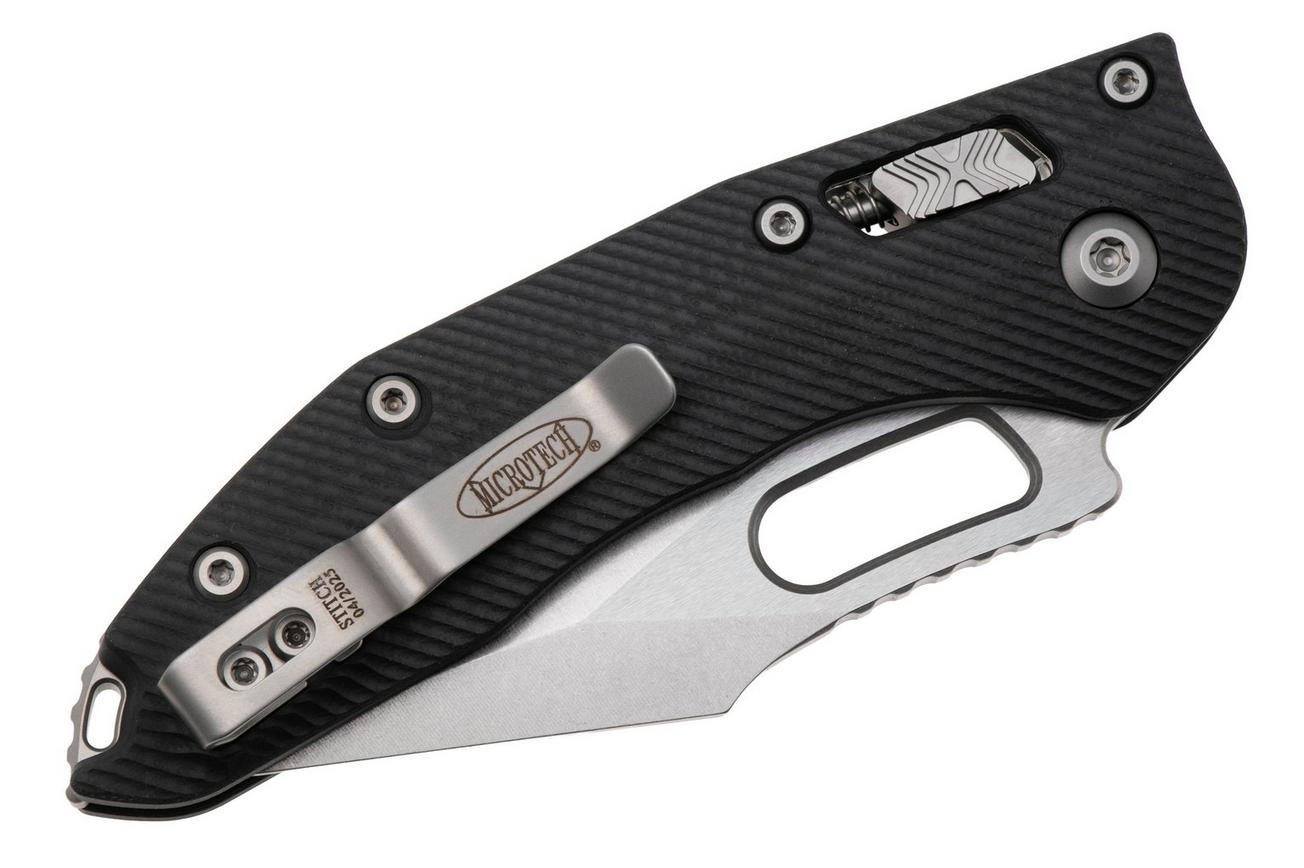 Microtech Stitch 169RL-10FLGTBK, Stonewashed M390MK, Fluted Black G10 zakmes, Borka Blades design