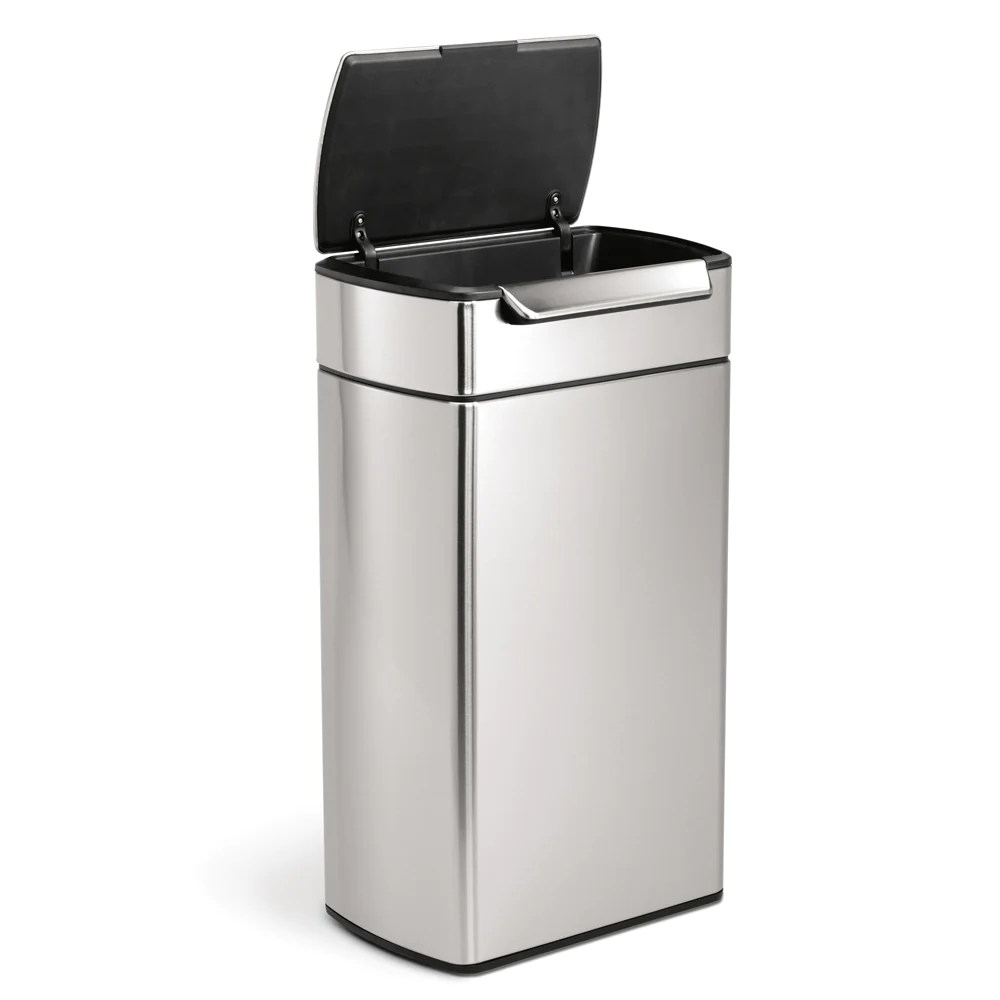 Poubelle rectangulaire touch-bar 40L code M inox Simplehuman