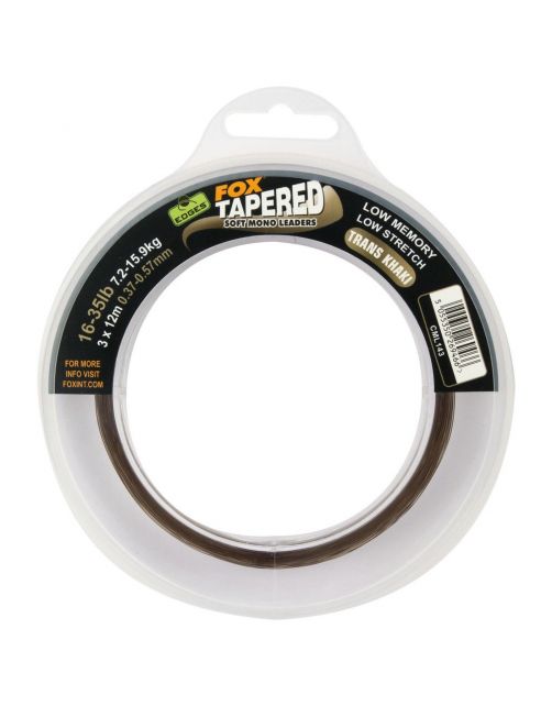 Fox Edges Soft Tapered Leaders Trans Khaki X 3 16-35lb 0.37- 0.57 - Klein materiaal -