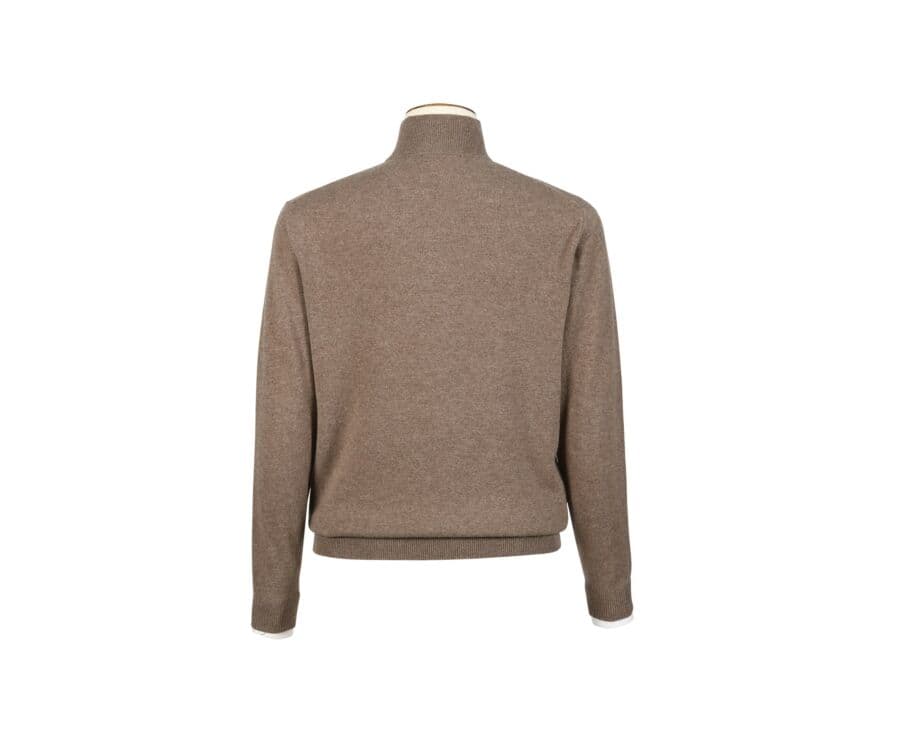 Pull laine col zippé Marron Chiné - KEITHY