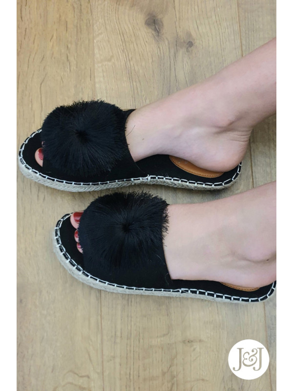 Nu-Pieds Noirs pompon ' Lou'