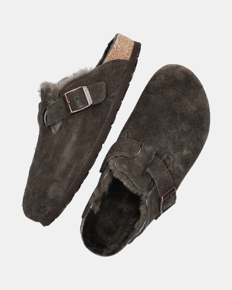 Birkenstock Boston Shearling Instapschoenen  - bruin