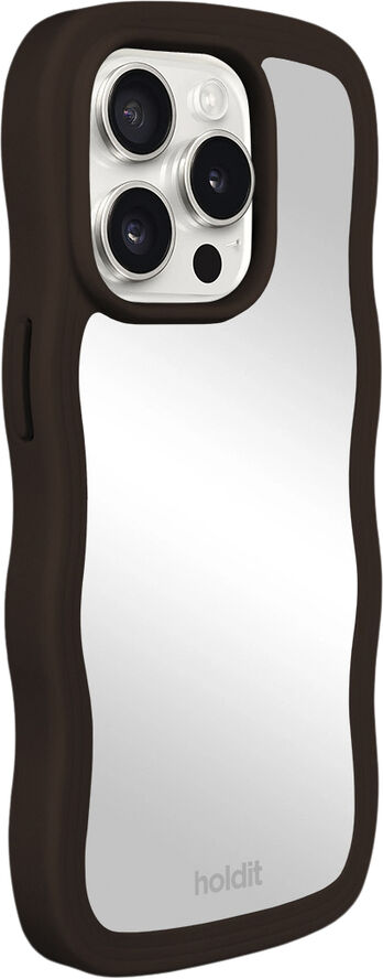 HoldIt Wavy Case iPhone 15 Pro Mørkebrun