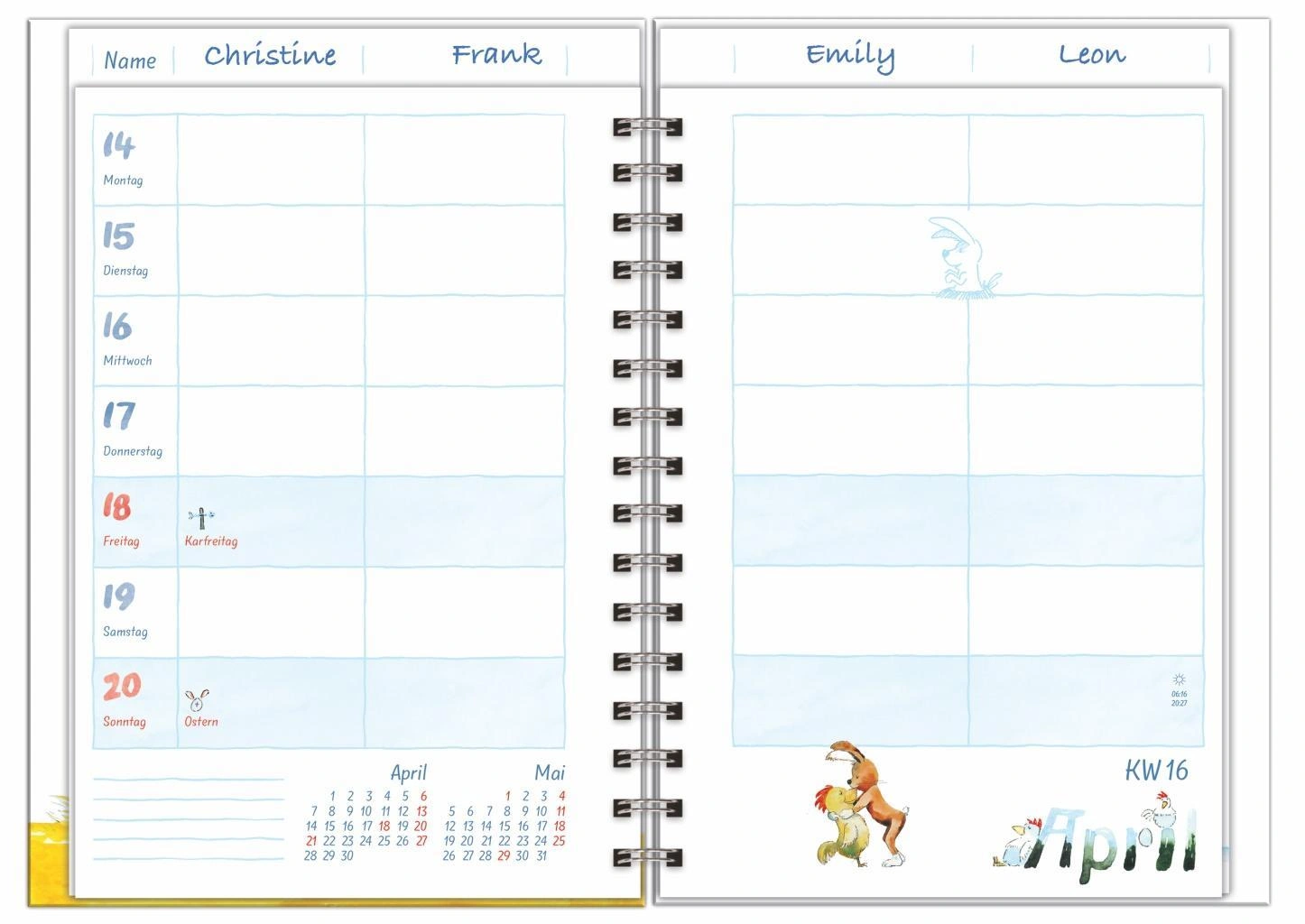 Helme Heine: Familienplaner-Buch A6 2025