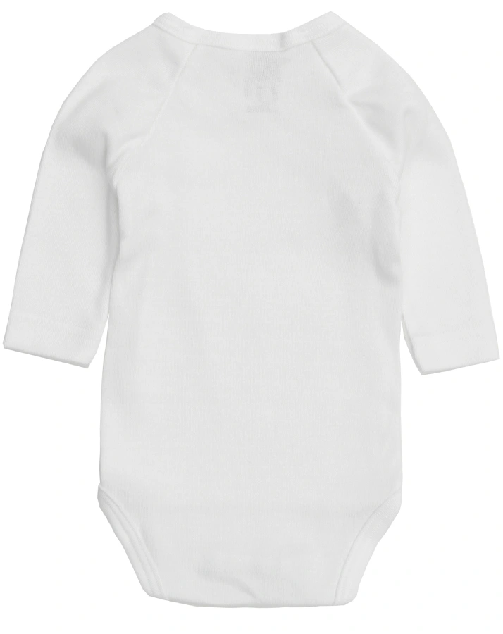 Wickel-Langarmbody Feinripp Organic Cotton in weiß