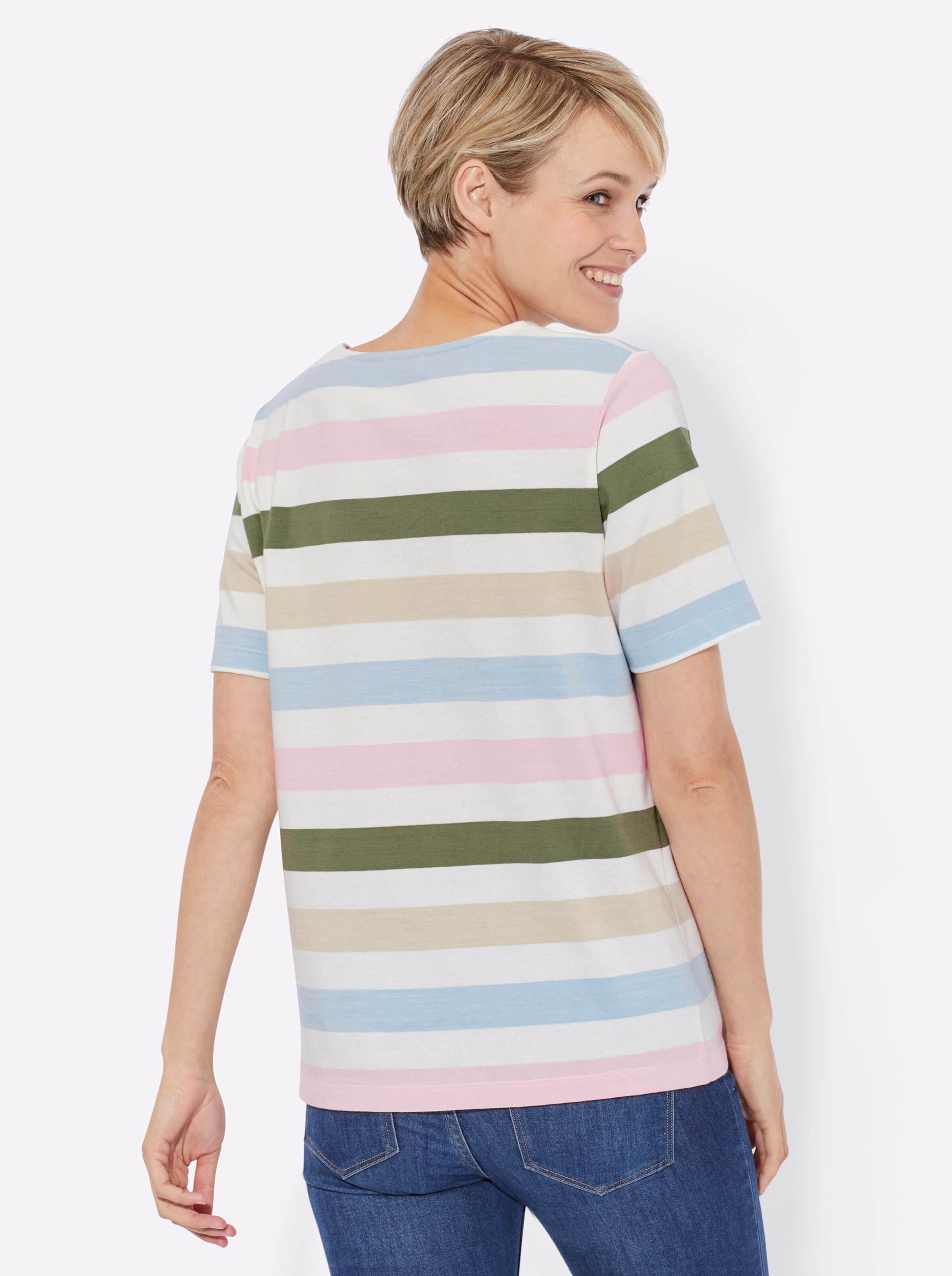 Streifenshirt in bunt-geringelt
