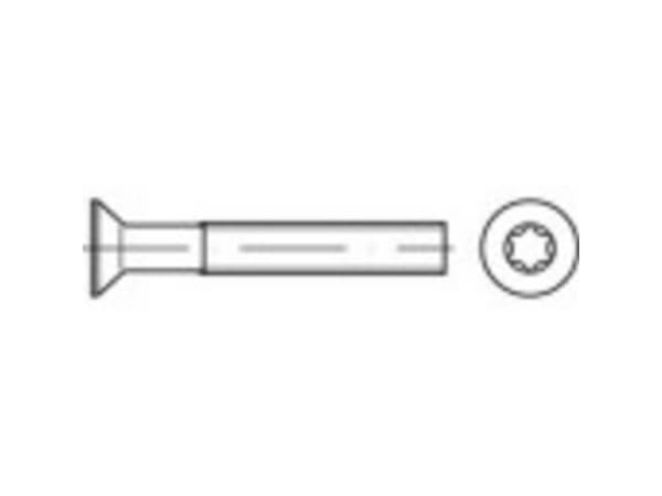 TOOLCRAFT 1066314 Undersænkede skruer M6 12 mm T-profil DIN 965 Rustfrit stål A4 200 stk