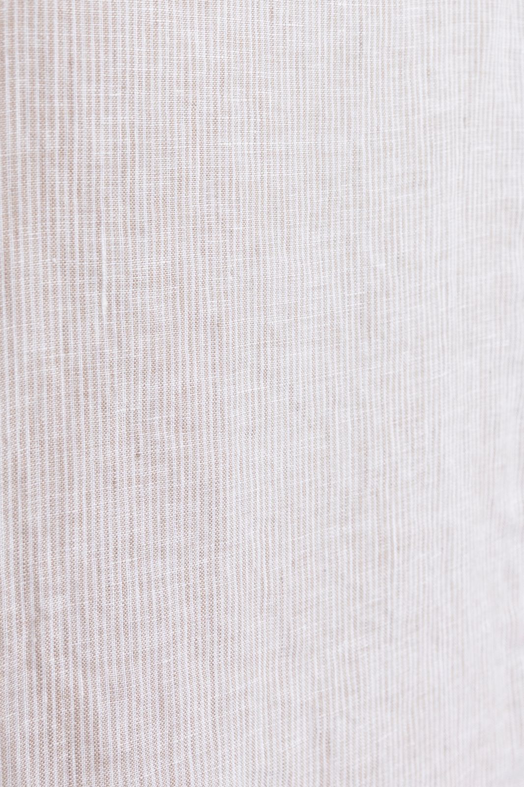 Beige linnen gestreept overhemd