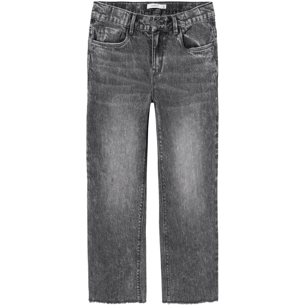 Køb Name It Dark Grey Denim Rose Wide Jeans Noos