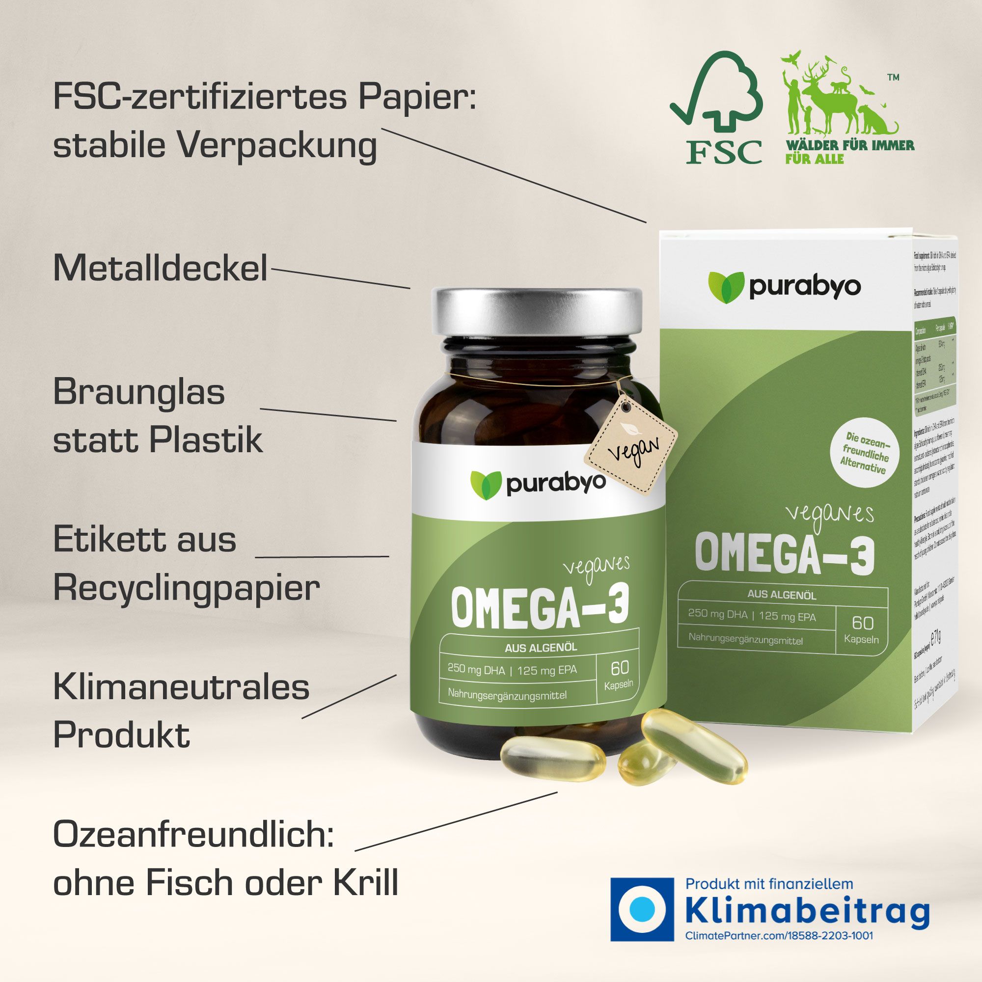 Purabyo Omega-3 Algenöl