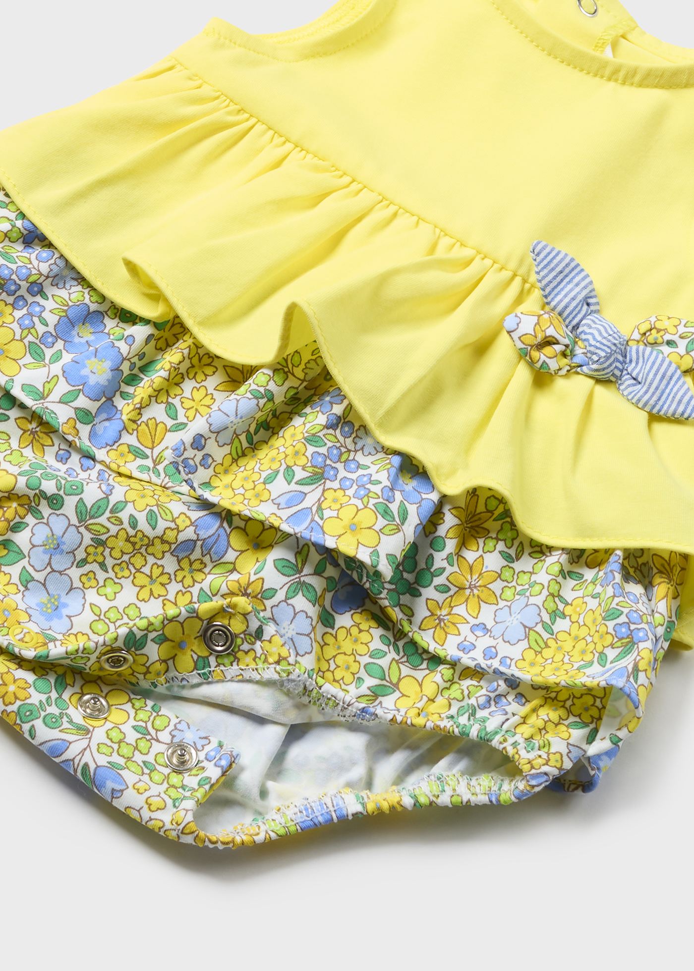 Conjunto de 2 macacões estampados Better Cotton para recém-nascidos, rosa.