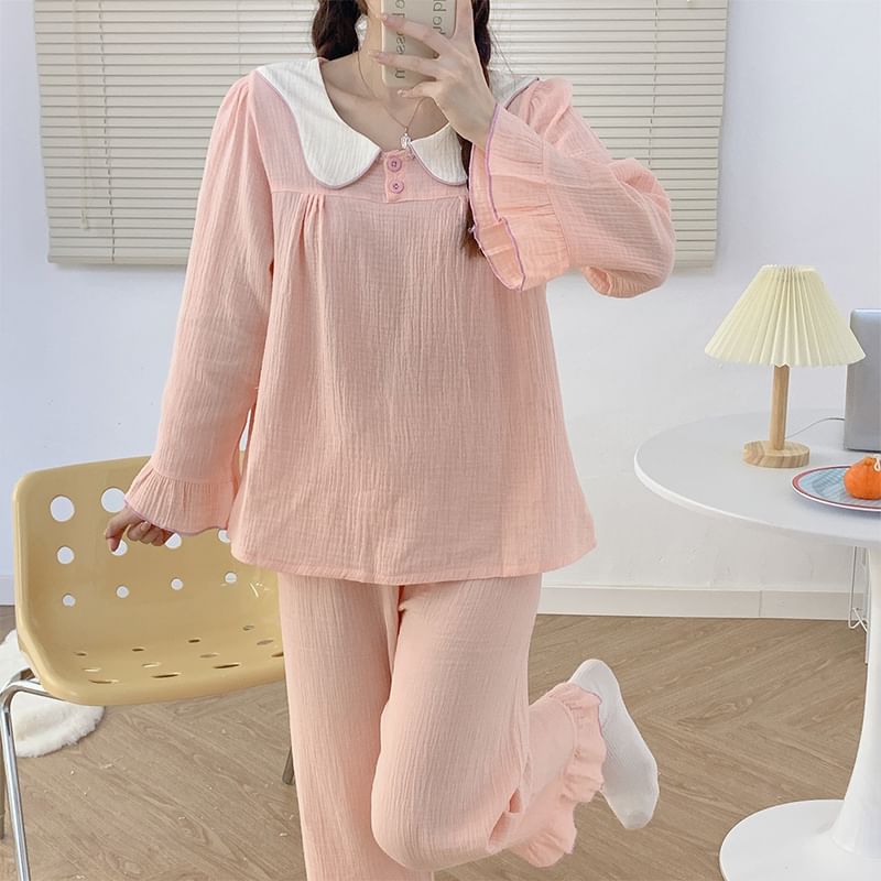Siensien - Bijpassende pyjamaset voor koppels: top met lange mouwen + broek