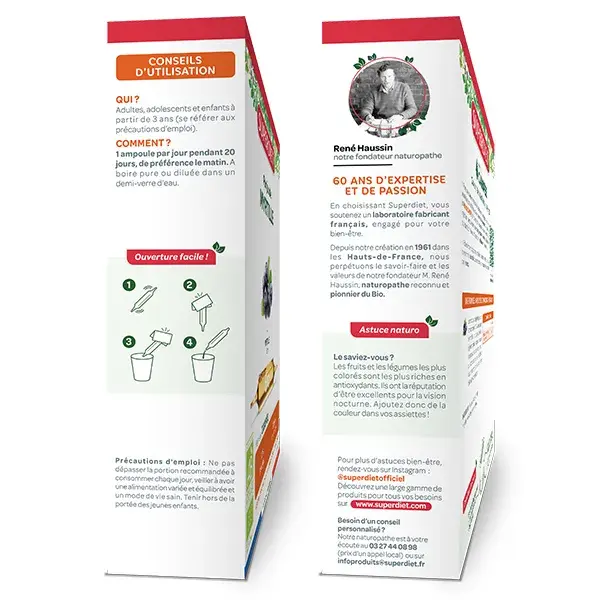 Superdiet Myrtille Bio 20 ampoules de 15ml
