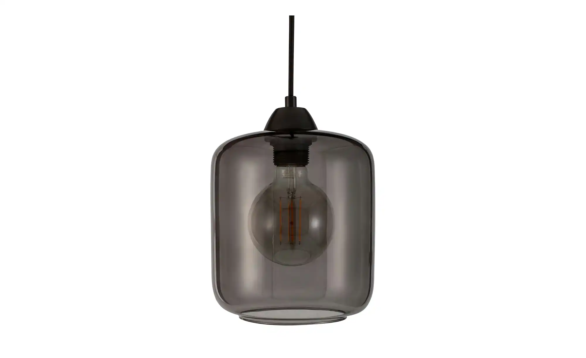 Pendelleuchte, 1-flammig, Rauchglas